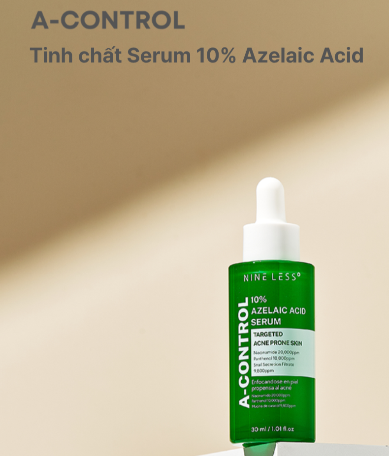 Tinh chất chứa  NINELESS - A-CONTROL 10% AZELAIC ACID SERUM 30ml